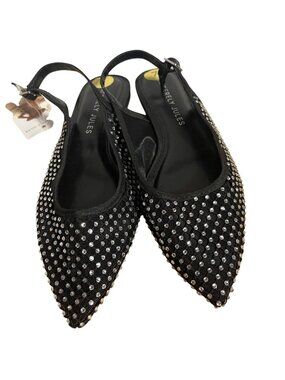 Sincerely Jules Black Rhinestone Mesh Pointed Toe Flats Slingback Size 7 M